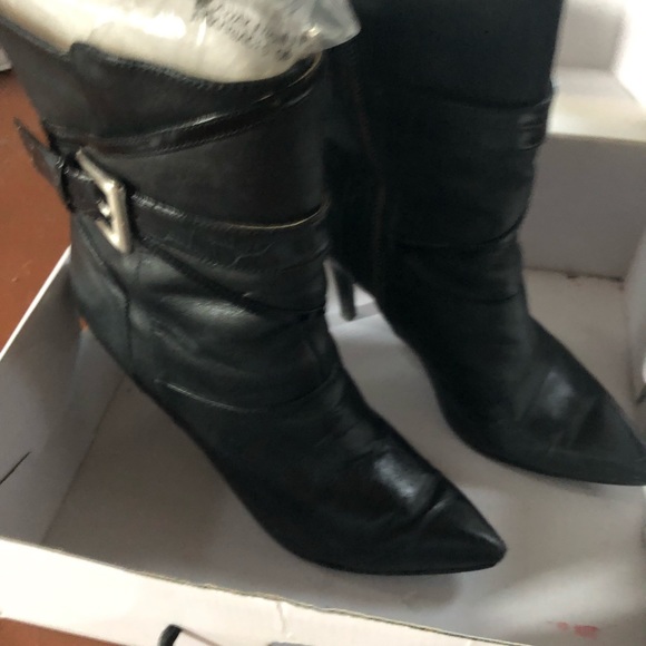 NINE WEST LEATHER HEELED BOOTS STILETTOS 7 1/2 - Picture 9 of 11